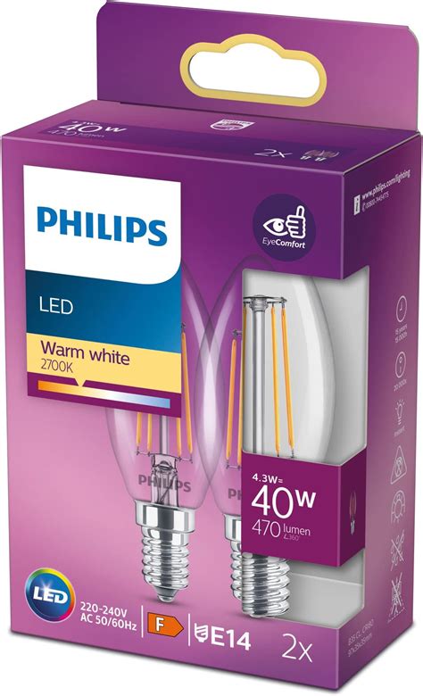 Philips Led Classic Lampe E Kerzenform W Warmwei