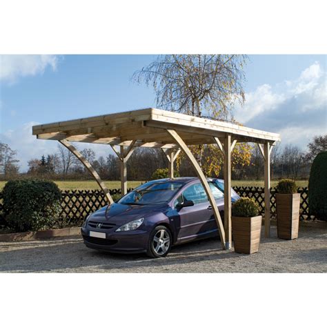 Carport En Bois Voiture M Milano Uno Jardipolys Bricozor