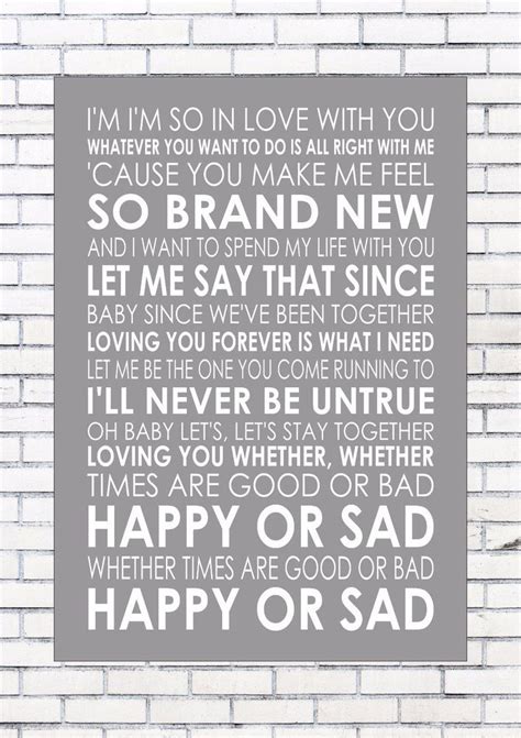 LET'S STAY TOGETHER - AL GREEN Typography Lyrics Wall Art Print Poster ...