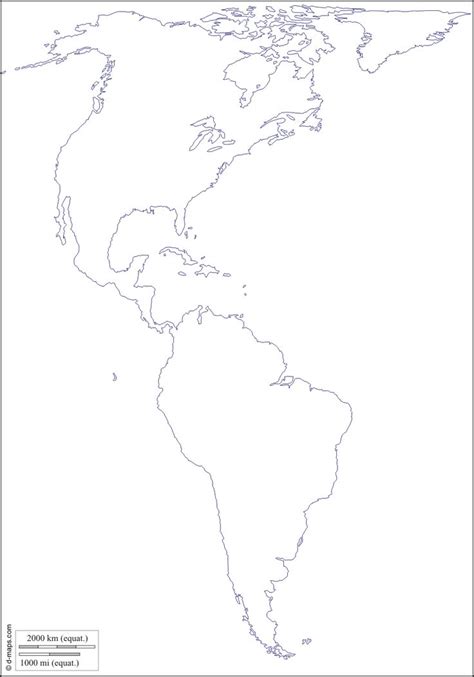 Americas Free Map Free Blank Map Free Outline Map Free Base Map