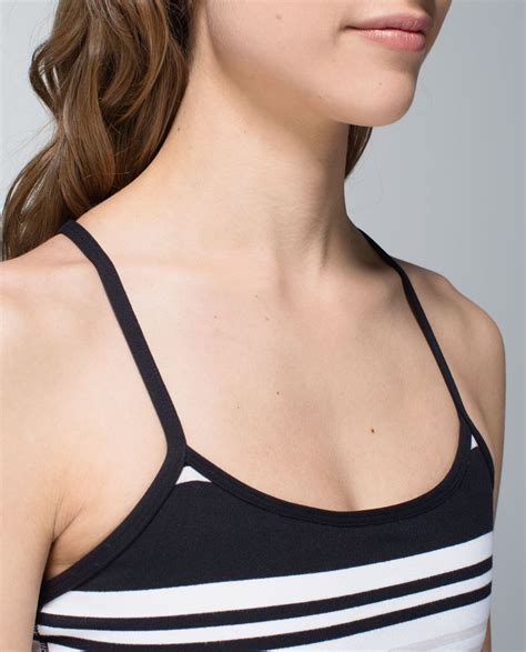 Lululemon Power Y Tank Luon Groovy Stripe Static Wave Dune Black