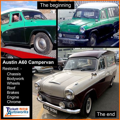 Gallery of Austin A60 Camper Van restoration, mobile friendly images.