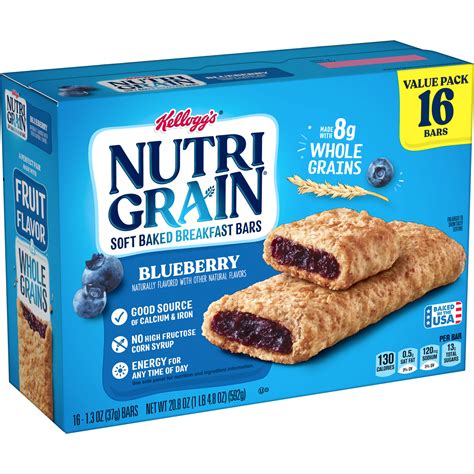 Kellogg S Nutri Grain Soft Baked Breakfast Bars Blueberry SmartLabel