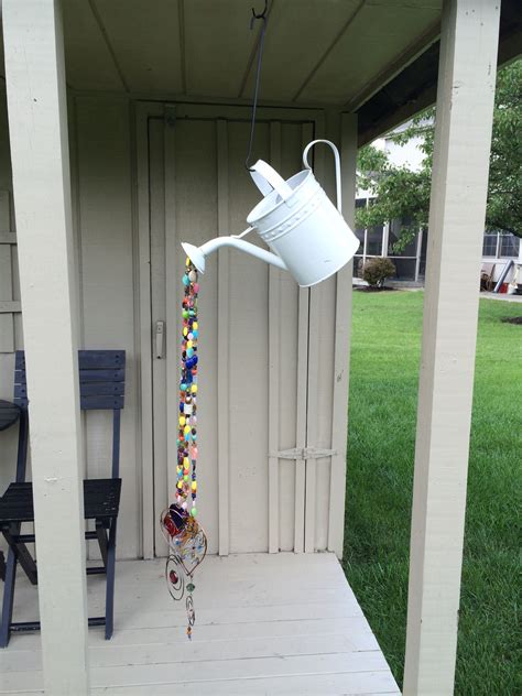 Homemade Wind Chime From Watering Can And Beads Super Easy Wind