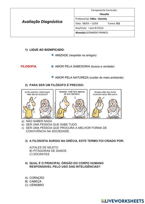 Texto Com Atividade De Filosofia