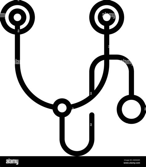 Doctor Stethoscope Icon Outline Vector Medical Care Health Checkup