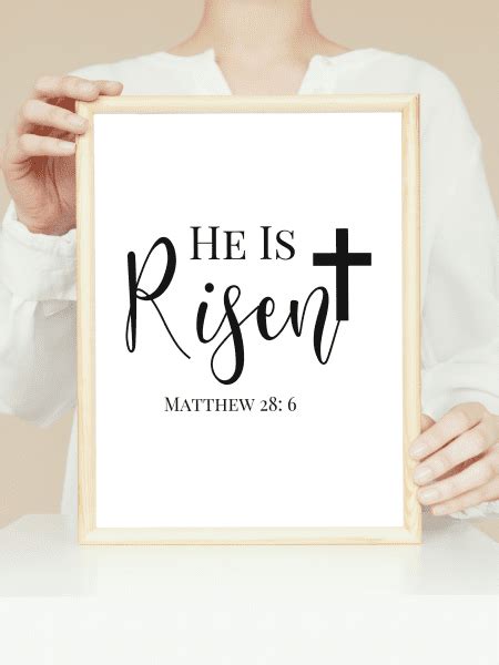 He Is Risen Matthew 28:6 Bible Verse Wall Art | Christian Marketplace ...