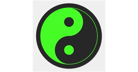 Green And Black Yin Yang Symbol Sticker Zazzle