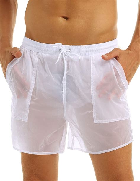 zdhoor Herren Badehose mit Kordelzug leicht Weiß XL Taille 33 5