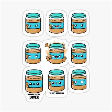 Cute Cartoon Peanut Butter Breakfast Kawaii Sticker For Sale By