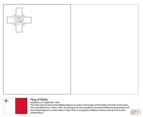 Flag Of Malta Coloring Page Free Printable Coloring Pages