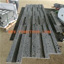 Hainan Black Basalt Natural Split Culture Stone Wall Cladding Stack