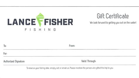 Fishing Gift Certificate Template