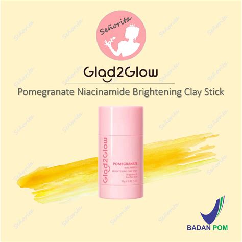 Glad Glow G G Pomegranate Niacinamide Brightening Clay Stick Gr