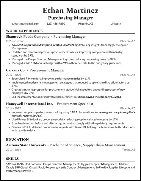 3 Purchasing Manager Resume Examples Working For 2024