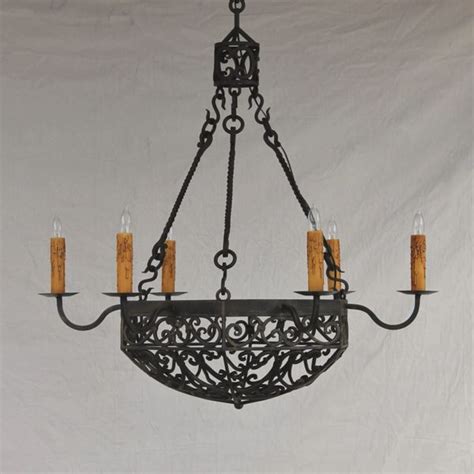 1147 6 Spanish Revival Chandelier Vice Custom Iron Lighting