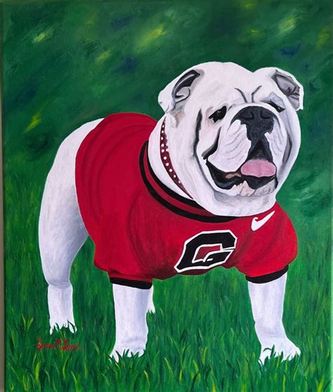 Uga -Georgia Bulldog Mascot In Oils in 2023 | Georgia bulldog mascot ...