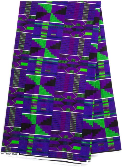 Amazon Kf Kente Fabric Traditional Purple Green Kente African