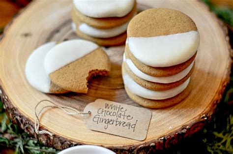 White Chocolate Dipped Gingerbread Cookies