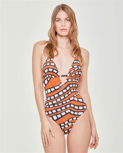 Barbados One Piece Swimsuit With An Ethnic Pattern Women’s Swimwear Pompea