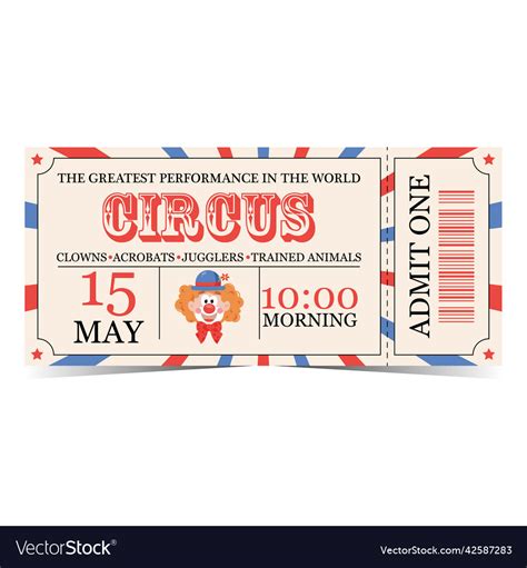 Circus Ticket Template Design Royalty Free Vector Image