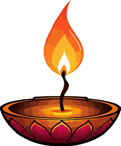 Diya Oil Lamp Clip Art Ai Generative 34094296 Png