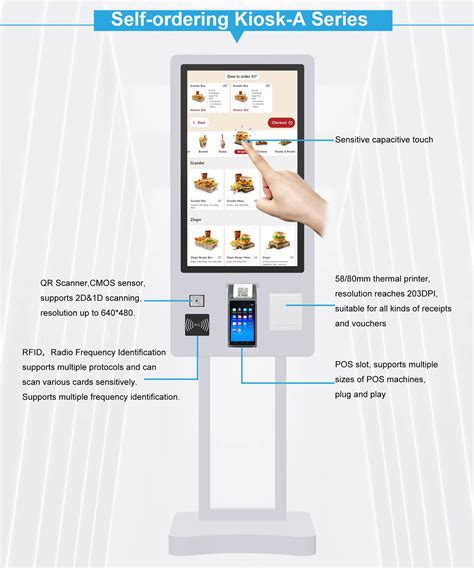 Inch Interactive Self Service Payment Kiosk Touch Screen Pos Self