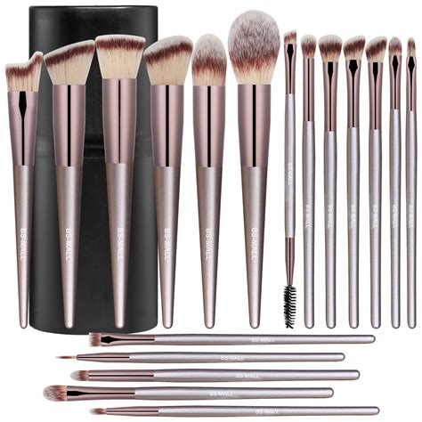 Bs Mall Makeup Brushes Premium Synthetic Foundation Powder Concealers Eye Shadows Makeup 18 Pcs