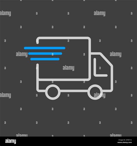 Schnelle Lieferung LKW Vektor Flach Symbol E Commerce Zeichen Graph