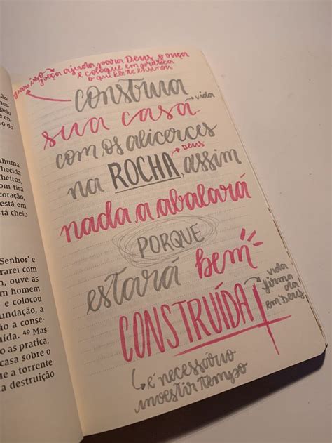 Bible Journaling Lucas 6 48 em 2024 Proposito de oração Frases