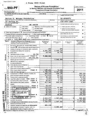 Fillable Online Fom 990 PF Return Of Private Foundation Or Section 4947