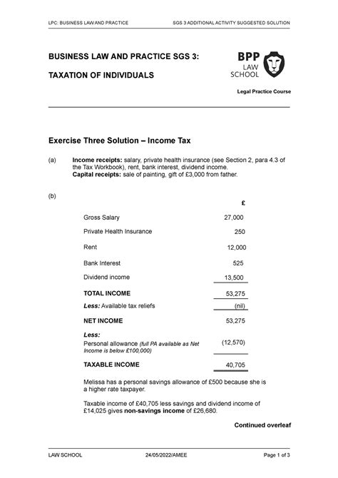 BLP SGS 3 Additional Activity Solution 22 23 LPC BUSINESS LAW AND