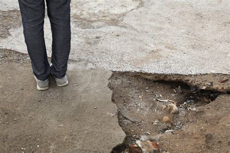 Hazardous Sidewalk Pavement In Philippines Stock Photo Image Of