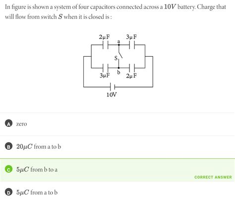 In Figure Is Shown A System Of Four Capacitors Connected Across A V