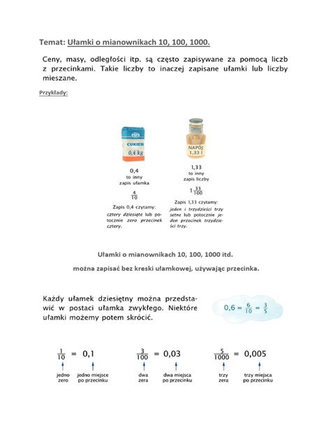 Ulamki Dziesietne Pdf