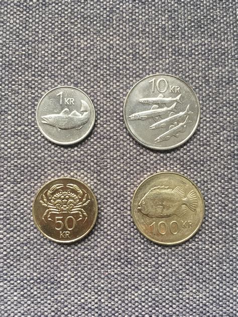 Krónur coins, the Icelandic currency, have national marine species as heads. : r/mildlyinteresting