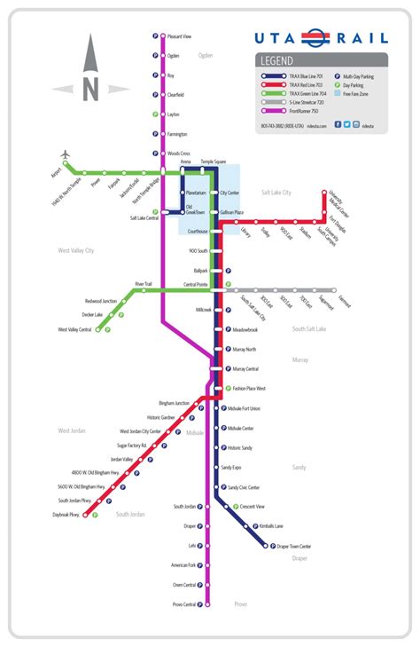 Transit Maps: New Official Map: UTA Rail Services, Salt Lake City, 2015