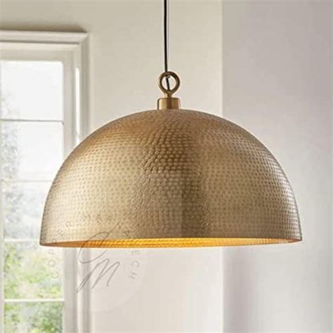 Amazon Hammered Brass Pendant Light Dome Pendant Light Golden