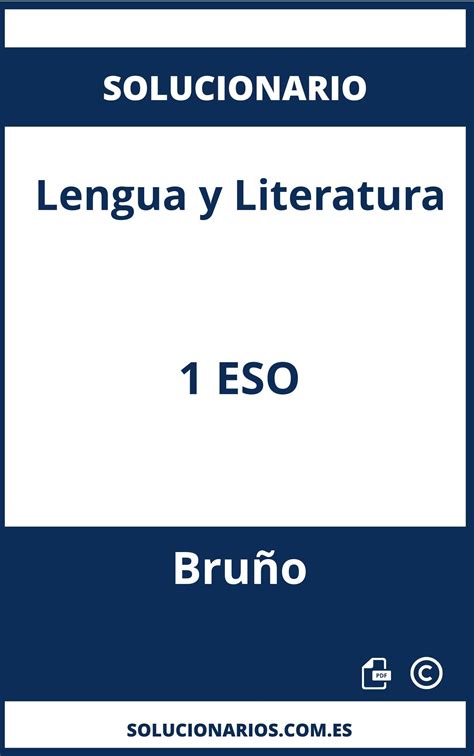 Solucionario de Lengua y Literatura 1 ESO Bruño