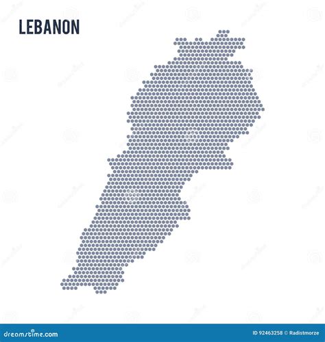 Vector Hexagon Kaart Van Libanon Op Een Witte Achtergrond Vector