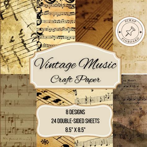 Vintage Music Scrapbook Paper For Crafting 24 Double Sided Sheets For