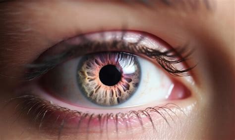 Premium AI Image | Closeup of a beautiful human eye with a pink color iris