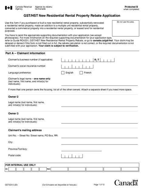 Fillable Online Fillable Online Gst Hst New Residential Rental Property