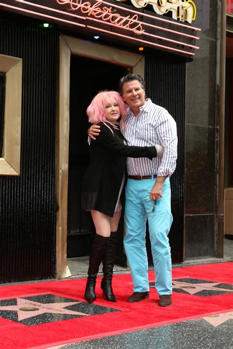 LOS ANGELES, APR 11 - Cyndi Lauper, husband at the Harvey Fierstein and ...