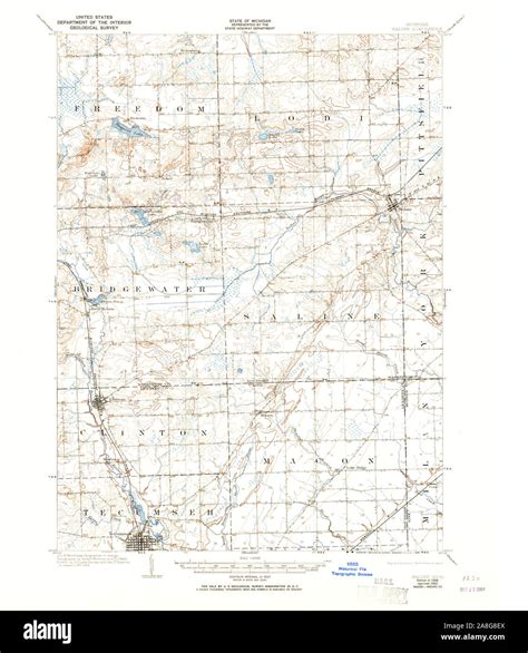 saline michigan map  res stock photography  images alamy