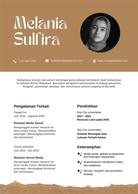 Halaman Lamar Kerja Idaman Dengan Contoh Cv Resume Gratis Canva Riset