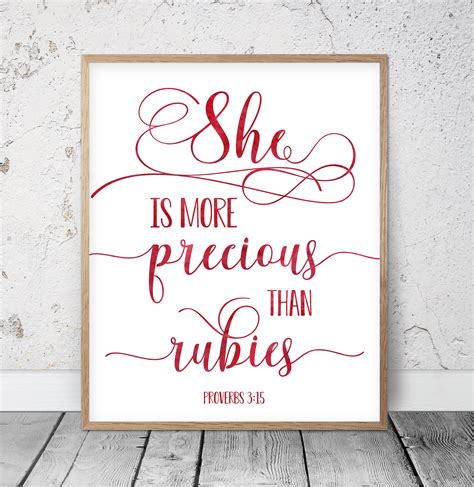 She Is More Precious Than Rubies Proverbs 3 15 Bible Verse Etsy