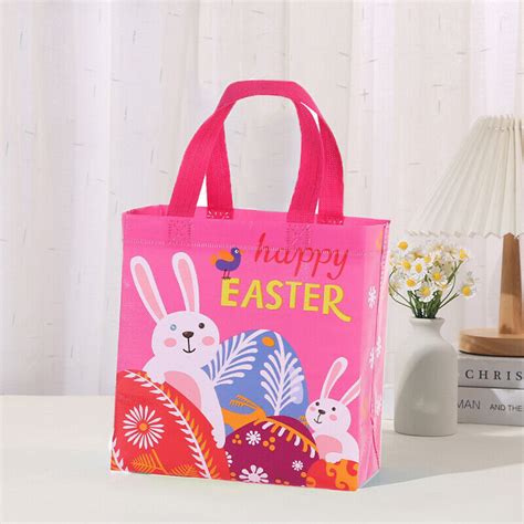 Easter Tote Bags Easter Egg Hunt Bags With Handle Non Waven Gift Bags