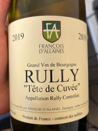 2017 Domaine Francois d Allaines Tête de Cuvée Rully Vivino