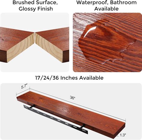 Marsmiles 36 Inch Floating Shelves Rustic Wood Wall Shelves Set Of 2 Heavy Duty Floating